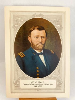 1929 President Ulysses S.  Grant Color Lithograph Portrait Forbes Litho Co Rare
