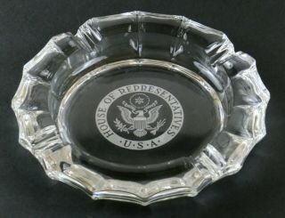 Vintage U.  S.  A.  House Of Representatives Seal,  Glass Cigarette Cigar Ash Tray