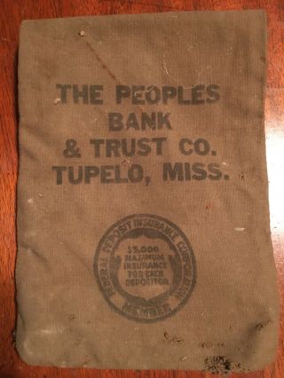 Vintage Tupelo Mississippi The Peoples Bank And Trust Bank Bag