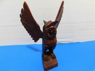 Flying Owl Hand Carved From (sono) Iron Wood With Details