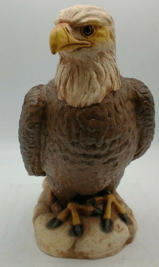 Eagle Standing On A Rock Wooden Statue Figure 8.  25 " Tall 8.  5 " Wide1998