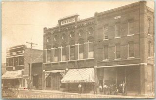 Peru,  Kansas Rppc Real Photo Postcard " Main Street,  Opera House " 1907 Cancel