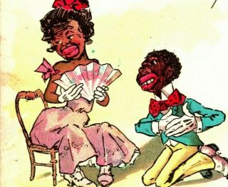 1905 Black Americana Caricature Postcard - " Let Me Propose To You "