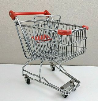 Miniature 12” Metal Grocery Shopping Cart