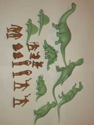 Vintage Marx Plastic Prehistoric Figures Dinosaurs And Cavemen (near)