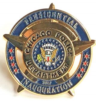 CHICAGO Police 2017 DONALD TRUMP Presidential Inauguration Lapel Pin - SET of 2 2