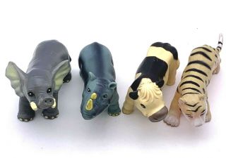 Tm Rubber Milking Cow Rhinoceros Elephant Tiger Figure Toy Animals 2005 2006