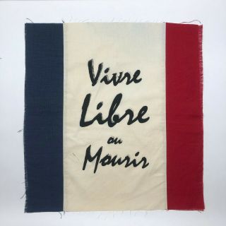 Handmade French Flag Vivre Libre Ou Mourir France Cotton Vintage Style