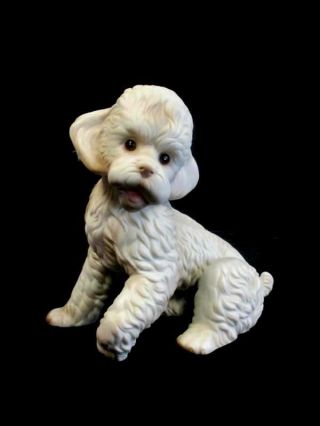Vintage Kpm Berlin Porcelain Poodle Figurine Made In Japan White Textured