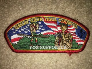 Boy Scout Bsa Great Sauk Trail Sa115 Fos Red Michigan Council Strip Csp Patch