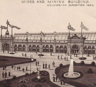 Mines & Mining Building 1893 Chicago Exposition Wce Photo - Lith Coffee Trade Card