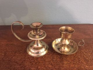 Brass Candle Holders Vintage Set Of 2