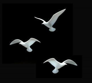 3 Seagull Mobile By John Perry 9in Wingspan Each Direct From The Studio