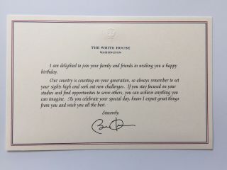 President Barack Obama White House Happy Birthday Wishes Card Presidential Seal