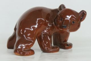 Brown Bear Cub Made In Finland Porcelain Animal Figurine By Arabia Company 2214b