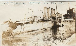 Rppc Uss Manley Naval Destroyer After Explosion 1918 Ww I