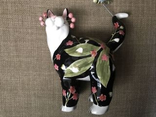 Amy Lacombe Whimsiclay Floral Cat 2002 Annaco Creations 24806