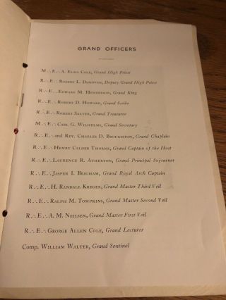 Testimonial Dinner Program,  3/25/1950 Royal Arch Masons Pulaski NY Chapter N279 2
