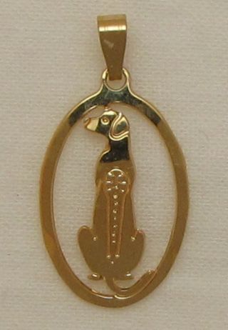 Rhodesian Ridgeback Jewelry Small Gold Pendant
