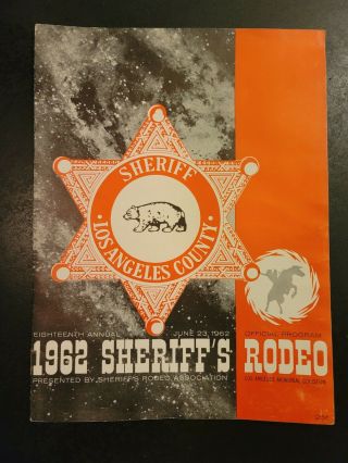 1962 Sheriff Los Angeles County Rodeo Brochure Program Horse Laso Clint Eastwood