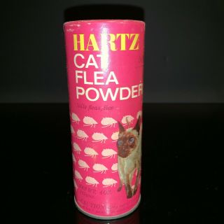 Hartz Medicated Flea Powder Paper Label Can Dog Cat Vintage Pet Store 1970’s