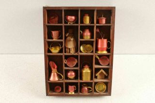 Metal Miniatures In Wood Shadow Box Wall Display