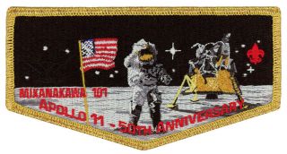 Boy Scout Order Of The Arrow Mikanakawa Lodge 101 Oa Flap Space Apollo 11 Patch