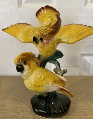 Vintage Maddux Pottery Cockatoo Parrot Figurine Statue