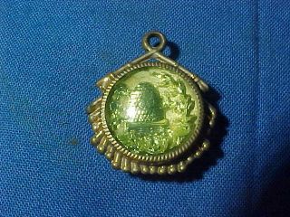 19thc Victorian Era Odd Fellows Lodge Gold Filled Beehive Watch Fob Glass Onyx