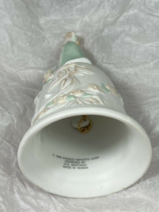 Vintage 1988 Enesco ELUSIVE LEGEND Lady & Unicorn Bell Porcelain Taiwan 3