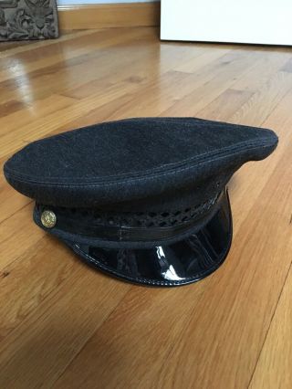 Vintage Midway Cap Co.  Chicago,  Il Police Fire Uniform Officers Hat/cap Sz 7 1/4