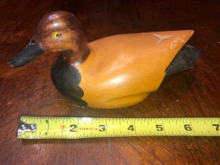 Vintage Hand - Painted Wooden Duck Decoy Figure