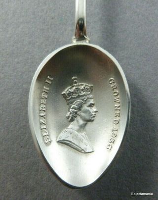 Queen Elizabeth 11 Coronation 1953 Sterling Silver/enamel London Souvenir Spoon