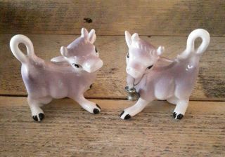 Vintage Purple Cow Salt And Pepper Shakers,  Cute Cow Shakers