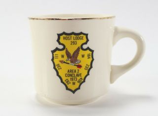 Vtg 1973 Host Lodge 293 Conclave Oa Area Ii Boy Scouts Of America Coffee Mug Cup