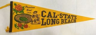 Vintage College Football Pennant/banner Ncaa Pasadena Bowl Cal State Long Beach