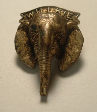 Vintage 1940s Wendell Willkie Republican President Campaign Elephant Pin Brass