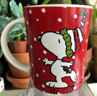 Mug - Coffee Cup - Snoopy - Happy Holidays - Red &white Mug - Peanuts By Schulz - Gibson
