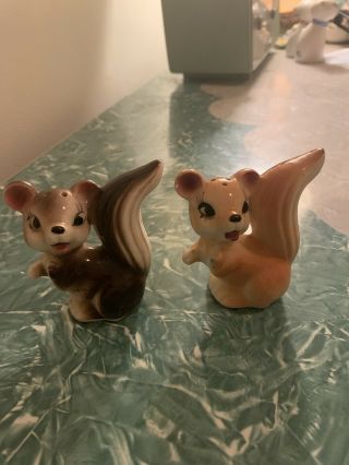 Vintage Anthropomorphic Squirrel Salt And Pepper Shakers