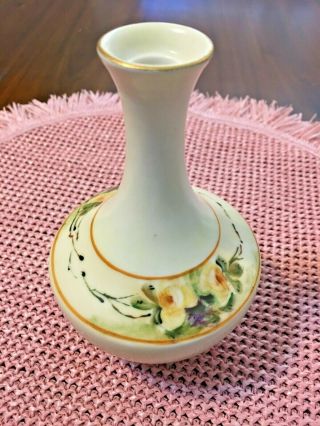 Vintage T & V Limoges France Bud Vase Hand Painted