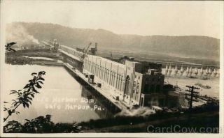 Rppc Safe Harbor Dam,  Pa Lancaster County Pennsylvania Azo Real Photo Post Card