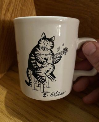 Vintage B Kliban Cat Coffee Kiln Craft England,  " Love To Eat Them Mousies " Mug