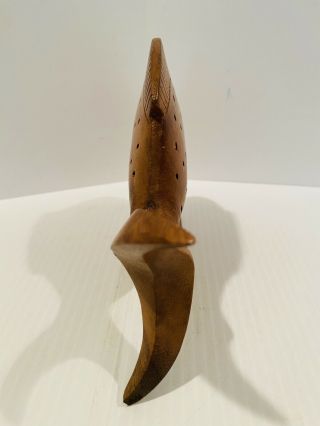VINTAGE Wooden Fish Figurine Hand Carved Measures 8” Solid Wood 3