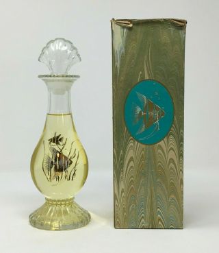 Avon Sea Fantasy Bud Vase Smooth As Silk Bath Oil 6oz Bottle Vintage