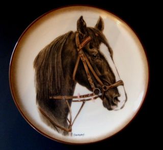 Oldenburger Horse Plate Signed Woltersdorf Goebel West Germany Porzellanfabrik