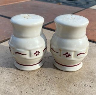 Longaberger Woven Traditions Salt & Pepper Shakers Heritage Red