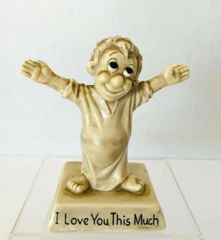 Vtg " I Love You This Much " 1968 Resin Statue Figurine Russ Wallace Berrie