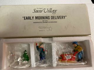 Dept 56 Snow Village " Early Morning Delivery " Set Of 3 5431 - 3