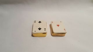 Vintage Arcadia Deck Of Cards Miniature Mini Salt And Pepper Shakers