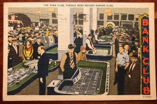 The Bank Club Reno Nevada Gaming Club Nevada Linen 1946